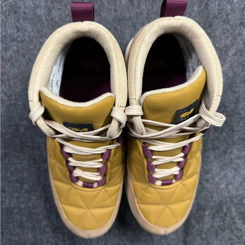 Teva Tan and Yellow Quilted High-Top Sneakers - Picture 5 of 7